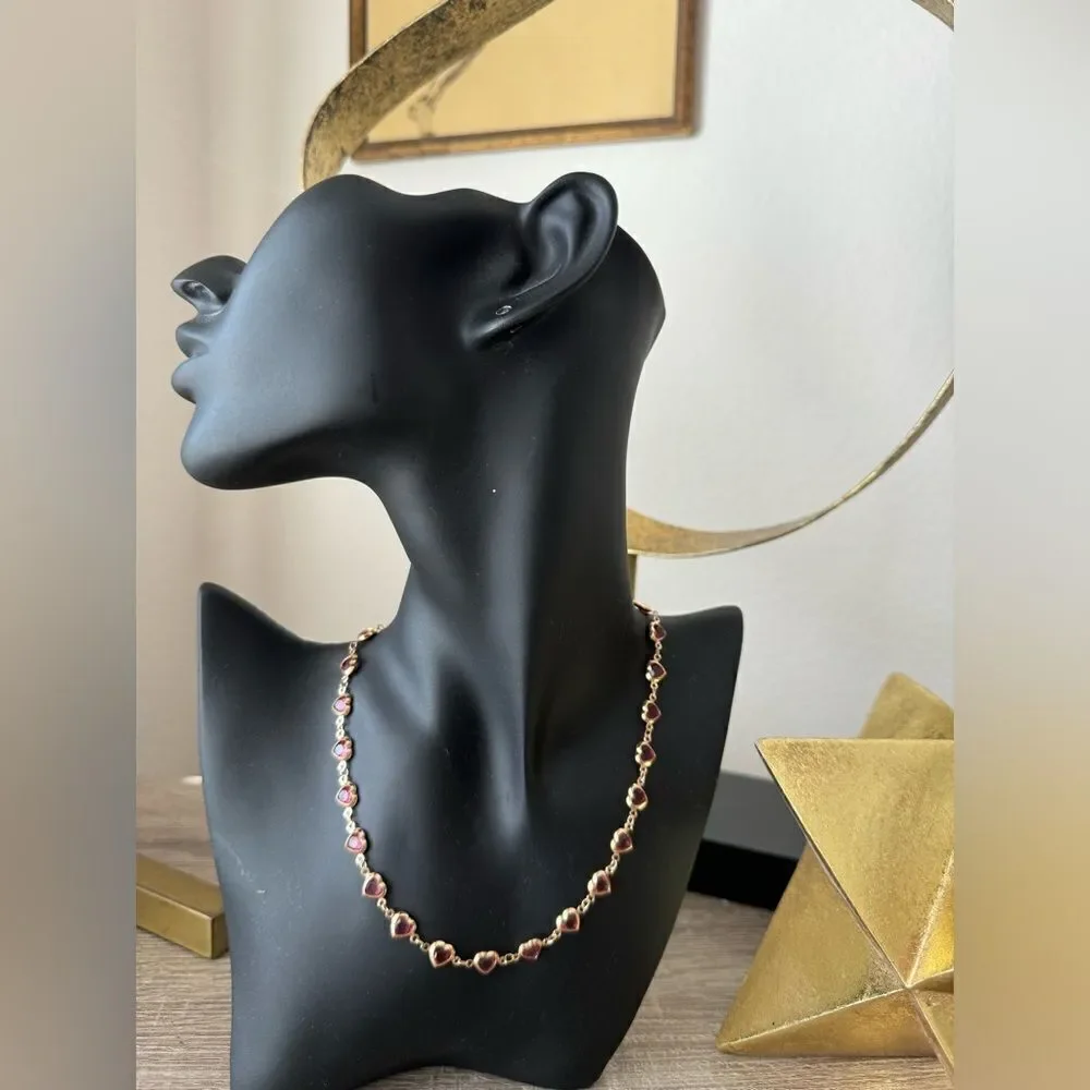 Heart Necklace with Red Accents N816